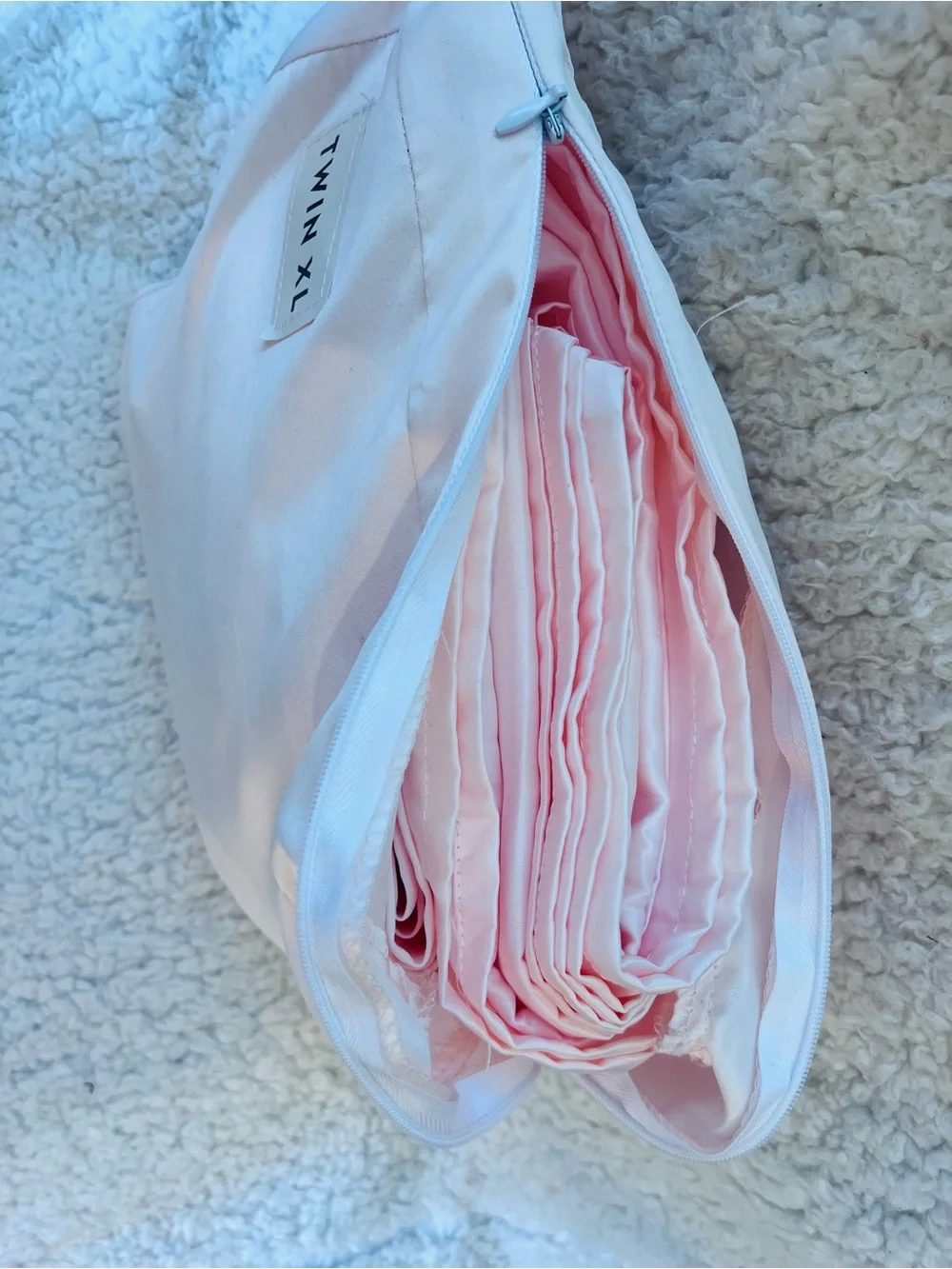 Laura Ashley Pink Satin Sheet Set (2 Flat Sheets) Twin XL